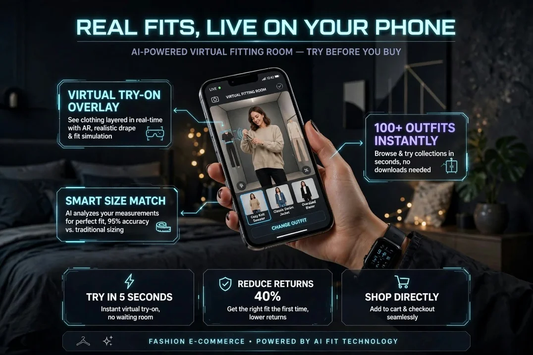 The fitting room widget on a seller's site