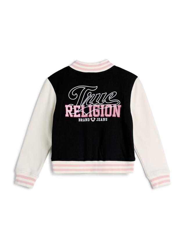 girls fleece varsity jacket
