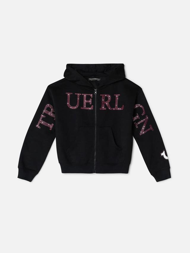 girls logo zip hoodie