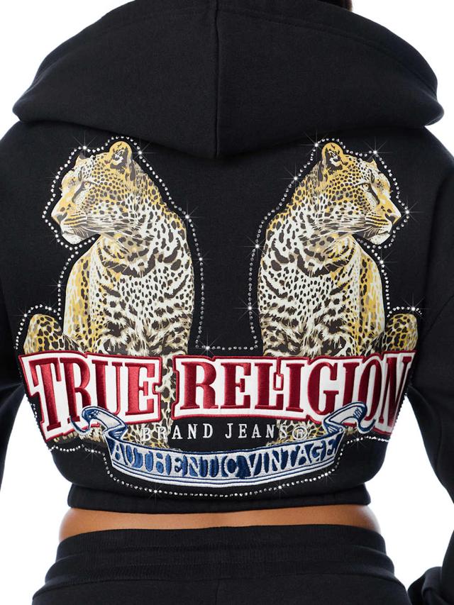 crystal relaxed varsity zip hoodie
