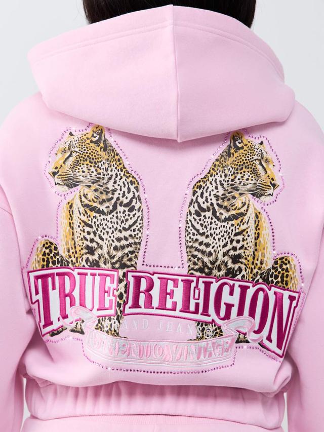 crystal relaxed varsity zip hoodie
